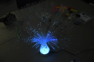 Blue fiber optic lights